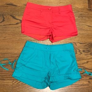 Lot 2 New H&M Colorful Hot Pink Teal Shorts sz 8
